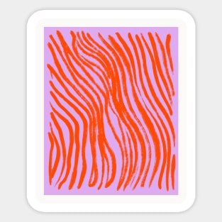 Pink Abstract Zebra Stripes Pattern Sticker